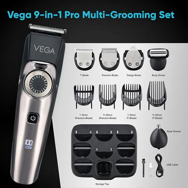 VEGA Beard Trimmer (9 in 1 Pro -Multi - grooming Set) - VHTH-32 | iBellaa