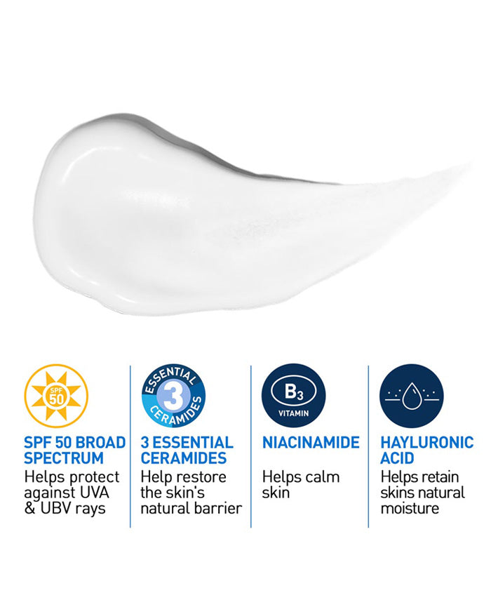 CeraVe AM Facial Moisturising Lotion with SPF 50 | 50 g | iBellaa