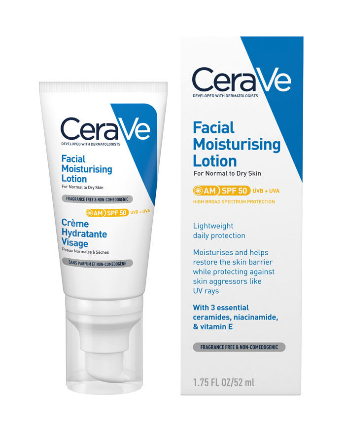 CeraVe AM Facial Moisturising Lotion with SPF 50 | 50 g | iBellaa