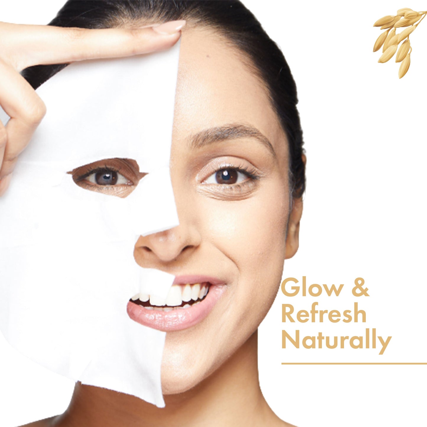 Good Vibes Rice Brightening Sheet Mask - Lightweight Hydrating Moisturizing Softening Face Serum Sheet Mask | 20 ml | iBellaa