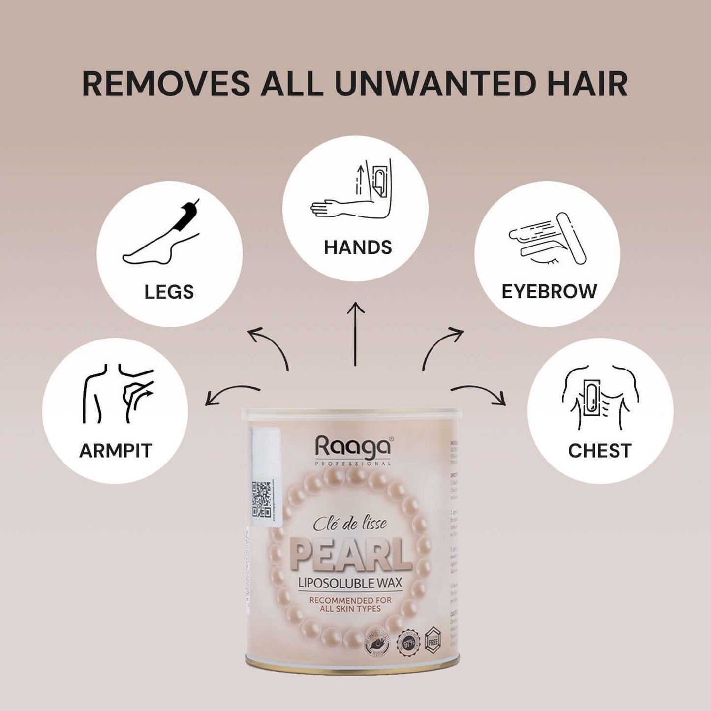 Raaga Professional Pearl Liposoluble Body Wax (800 ml) | iBellaa