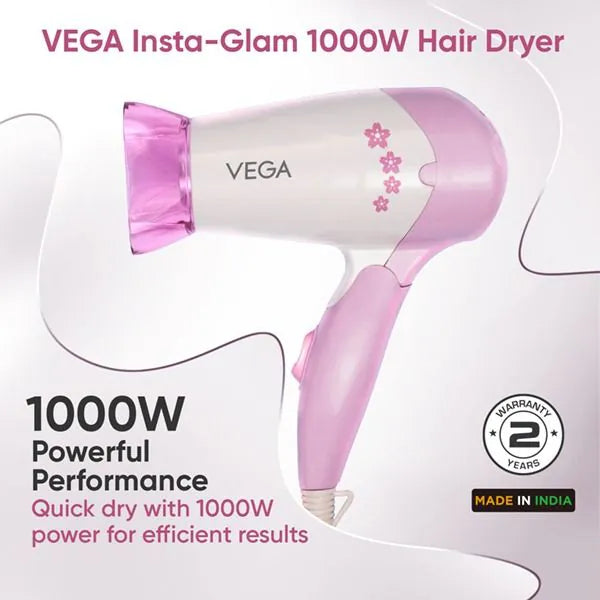 VEGA Insta Glam 1000 Watts Hair Dryer - VHDH-20 | iBellaa