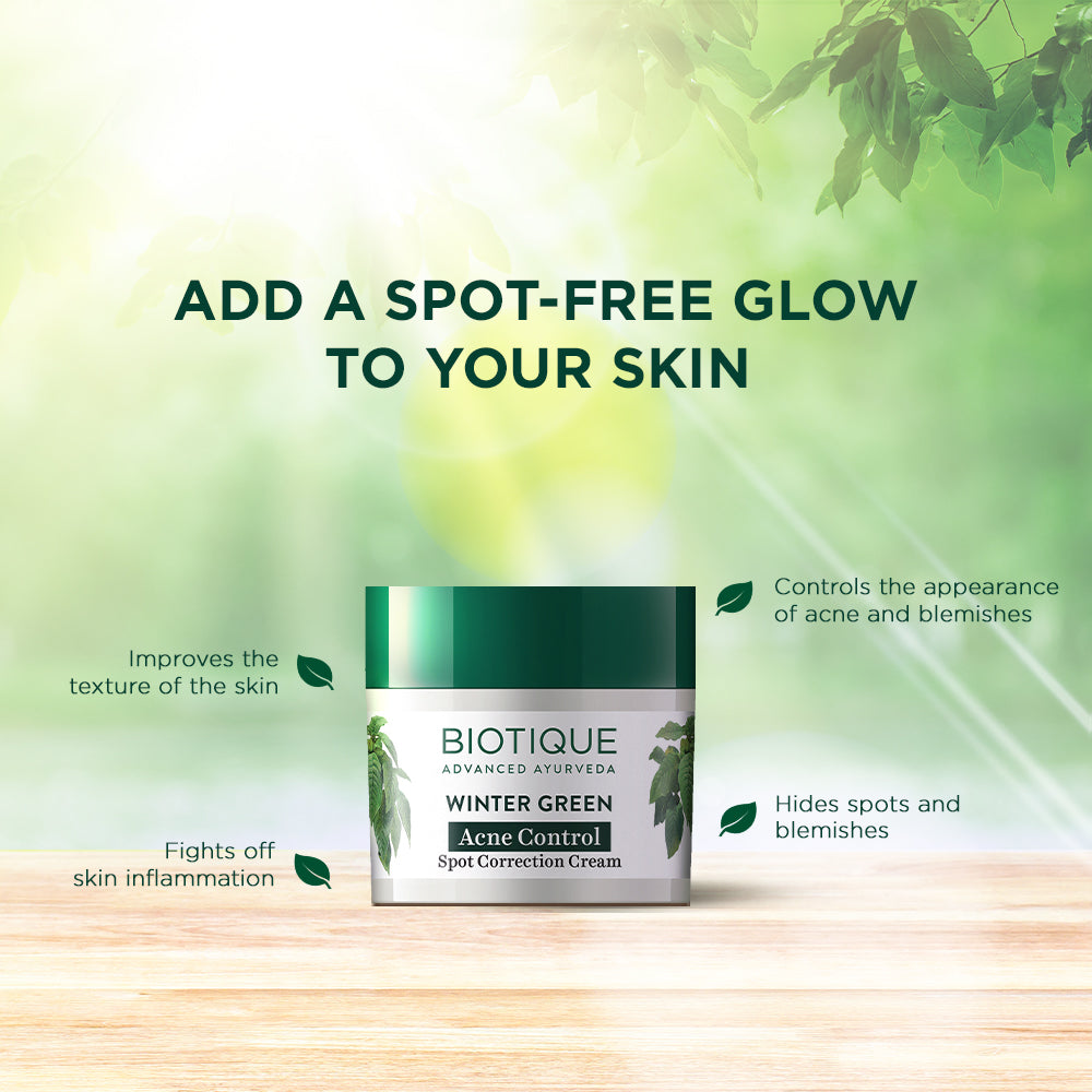 Biotique Winter Green Acne Control Spot Correction Cream 15g | iBellaa