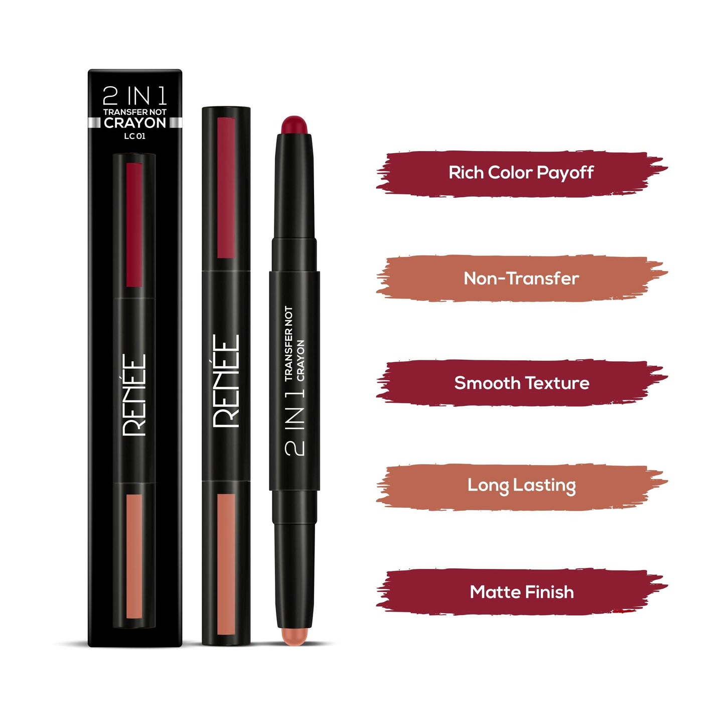 RENEE 2 in 1 Transfer Not Crayon Lipstick | iBellaa