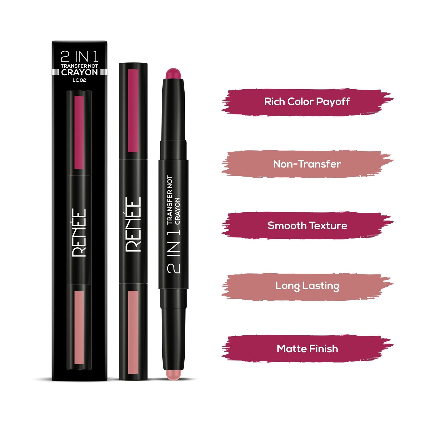 RENEE 2 in 1 Transfer Not Crayon Lipstick | iBellaa