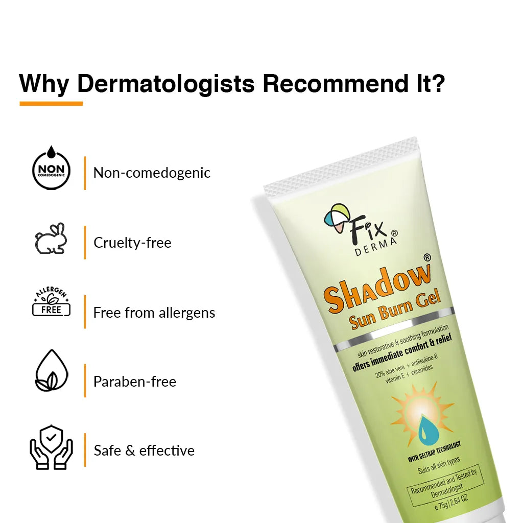 Fixderma Shadow Sun Burn Gel | 75 g | iBellaa