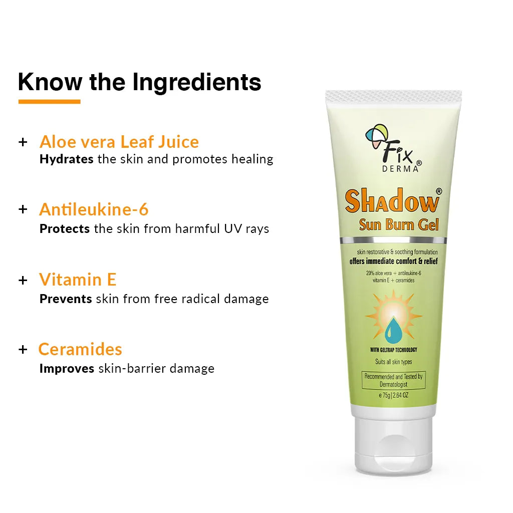 Fixderma Shadow Sun Burn Gel | 75 g | iBellaa