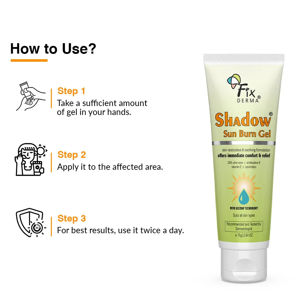 Fixderma Shadow Sun Burn Gel | 75 g | iBellaa