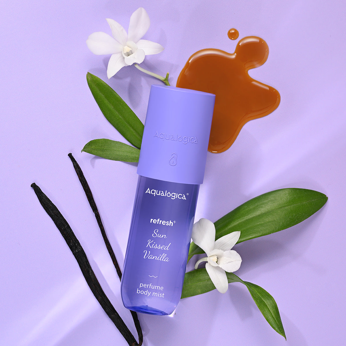 Aqualogica Refresh+ Sun Kissed Vanilla Perfume Body Mist with Zemea & Hyaluronic Acid - 150 ml | iBellaa