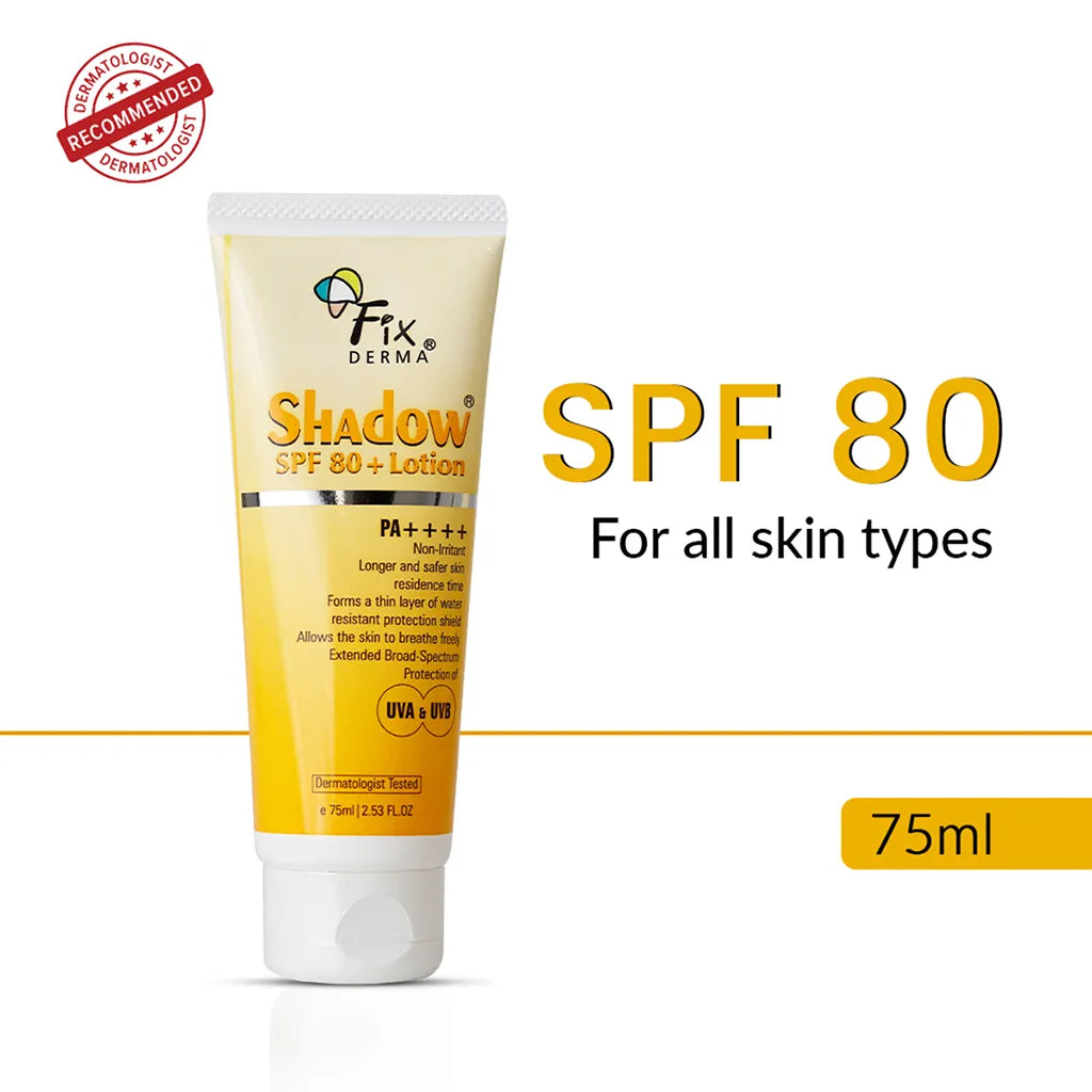 Fixderma Shadow Sunscreen Lotion SPF 80+ | 75 ml | iBellaa