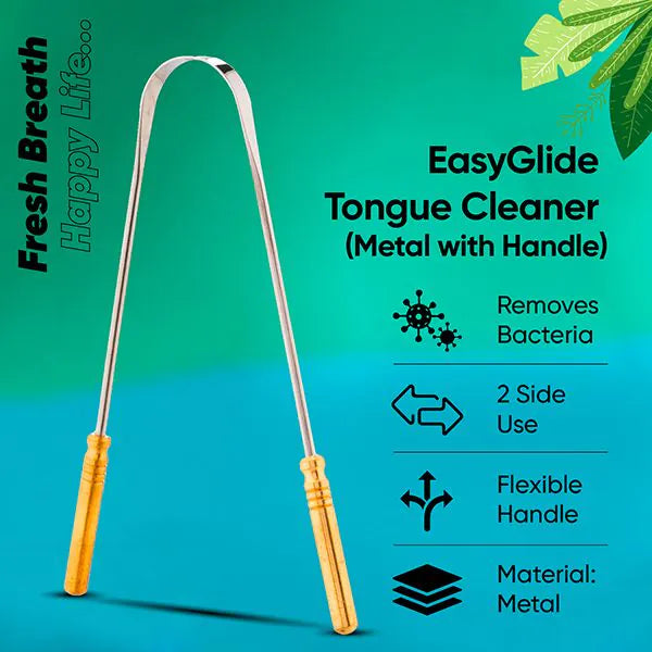 VEGA EasyGlide Tongue Cleaner (Metal with Handle) - TCM-01 | iBellaa