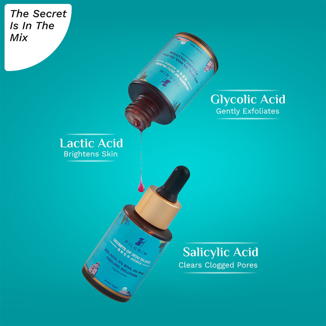 Pilgrim 25% AHA, 2% BHA, 5% PHA Peeling Solution | 30 ml | iBellaa