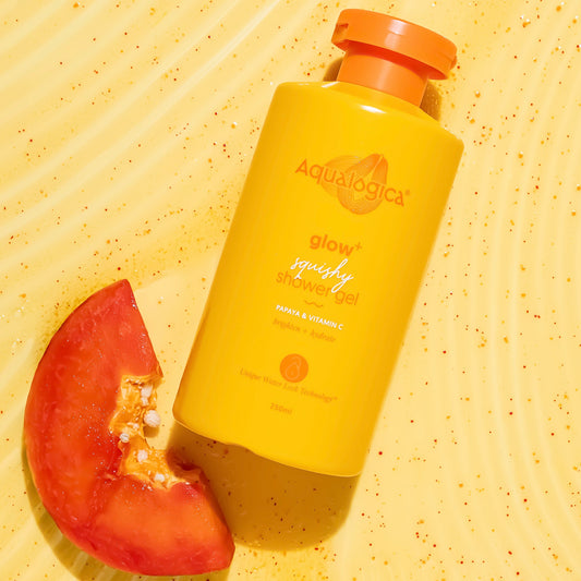 Aqualogica Glow+ Squishy Shower Gel with Papaya & Vitamin C for Glowing Skin - 250ml | iBellaa