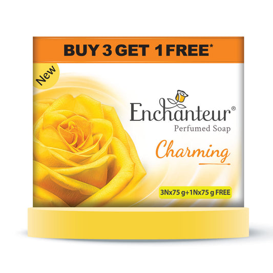 Enchanteur Perfumed Charming Bathing Bar, Pack of 3+1 | iBellaa