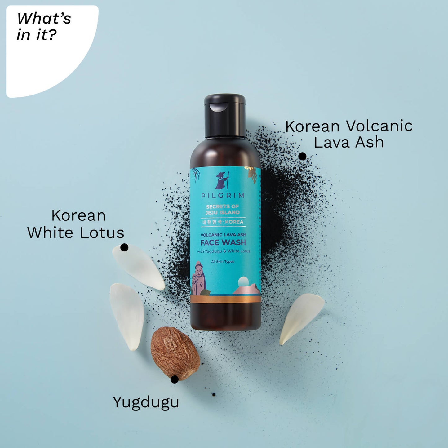 Pilgrim Volcanic Lava Ash Face Wash with Yugdugu & White Lotus | 100 ml | iBellaa