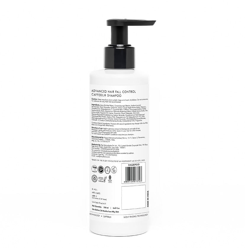 mCaffeine Advanced Hair Fall Control Shampoo with Caffexil® & Rosemary - 250 ML | iBellaa